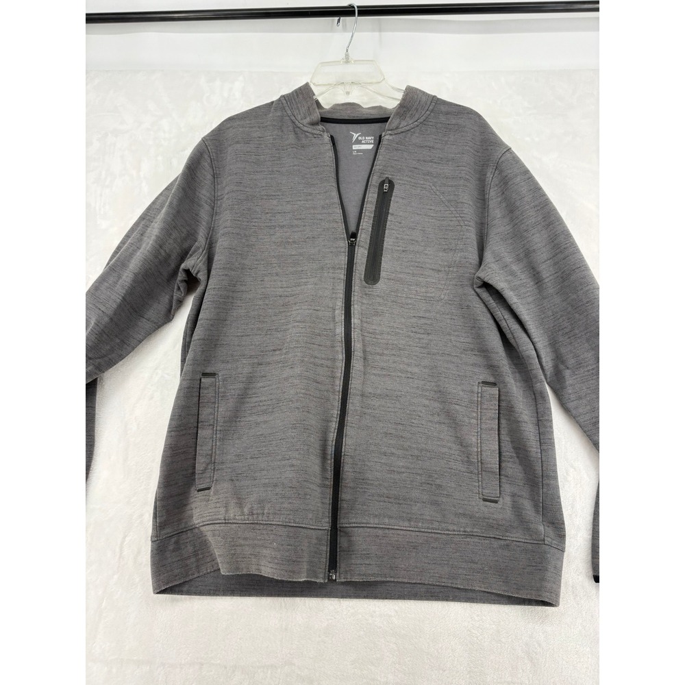 Old Navy Jacket Womens Large Full Zip Gray Go-Dry Active Space Dye Athletic L